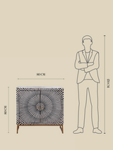 Sable Two Door Bone Inlay Cabinet