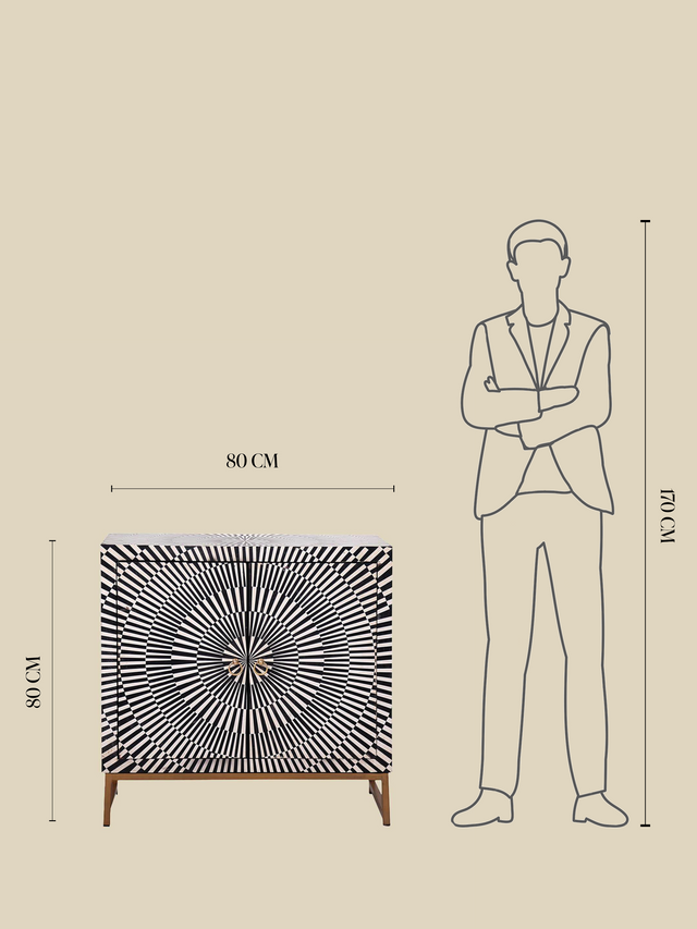 Sable Two Door Bone Inlay Cabinet