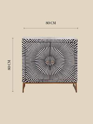 Sable Two Door Bone Inlay Cabinet