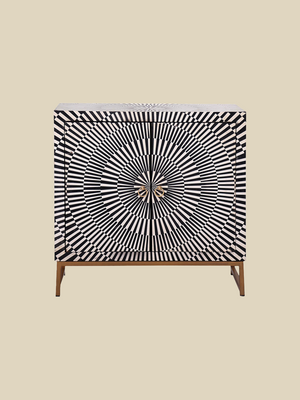 Sable Two Door Bone Inlay Cabinet