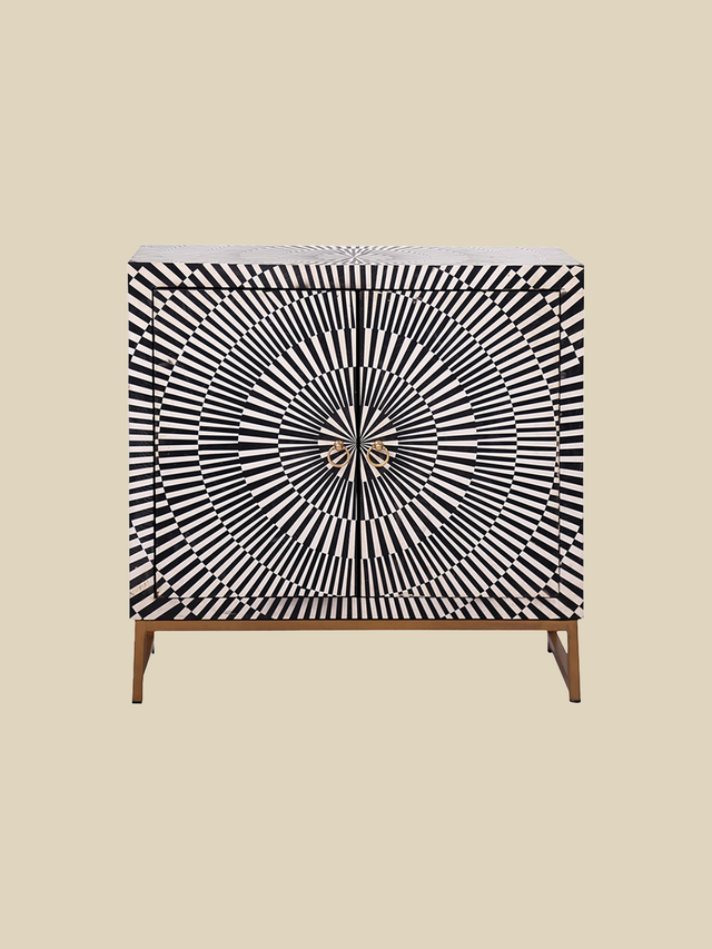Sable Two Door Bone Inlay Cabinet