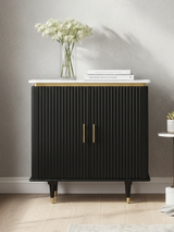 Simone Two-Door Marble Top Cabinet