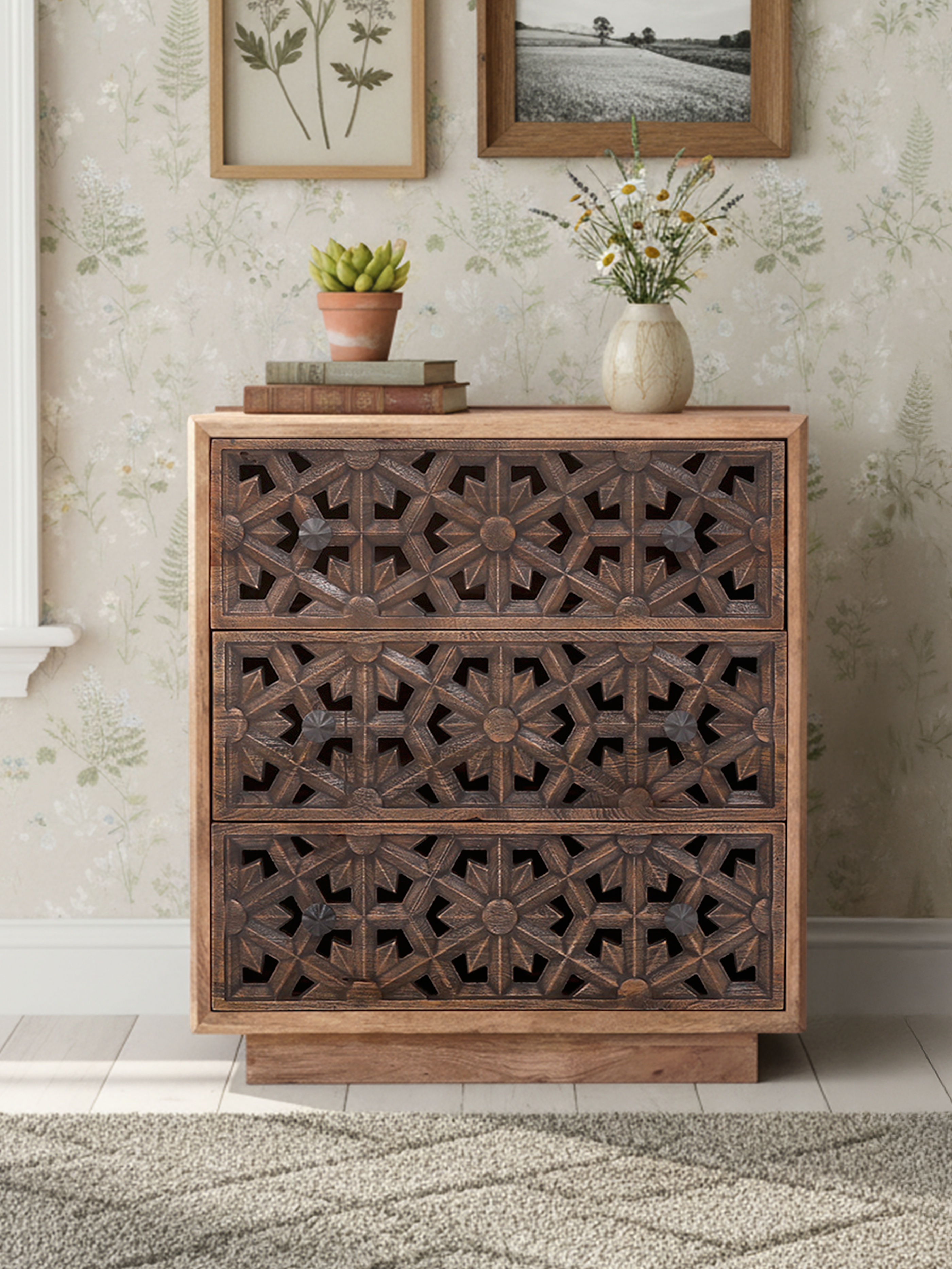 mango wood dresser Noura Three Drawer Chest – FABLEROOM