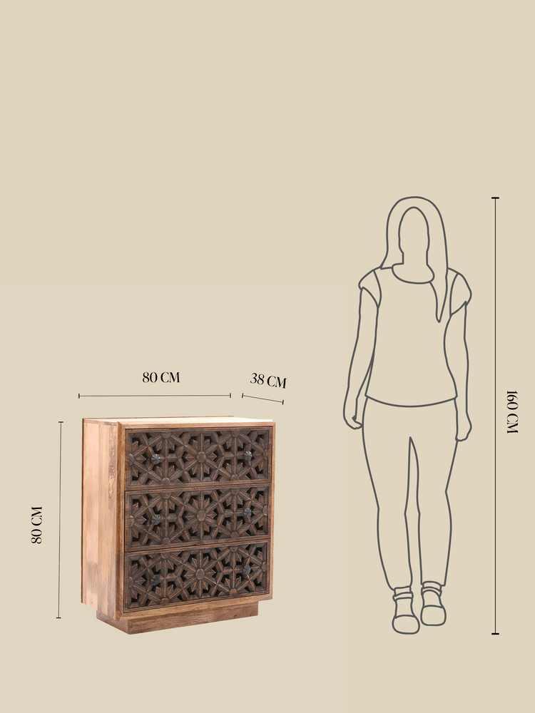 Noura Three Drawer Chest