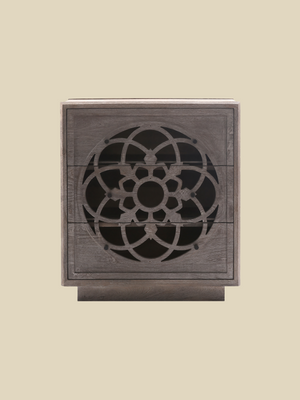 Harmony Mango Wood Three Drawer Chest - Grey