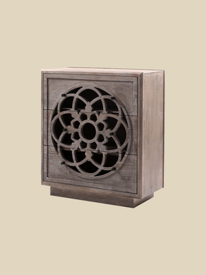 Harmony Mango Wood Three Drawer Chest - Grey