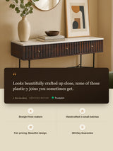 Monroe White Marble Top Console Table