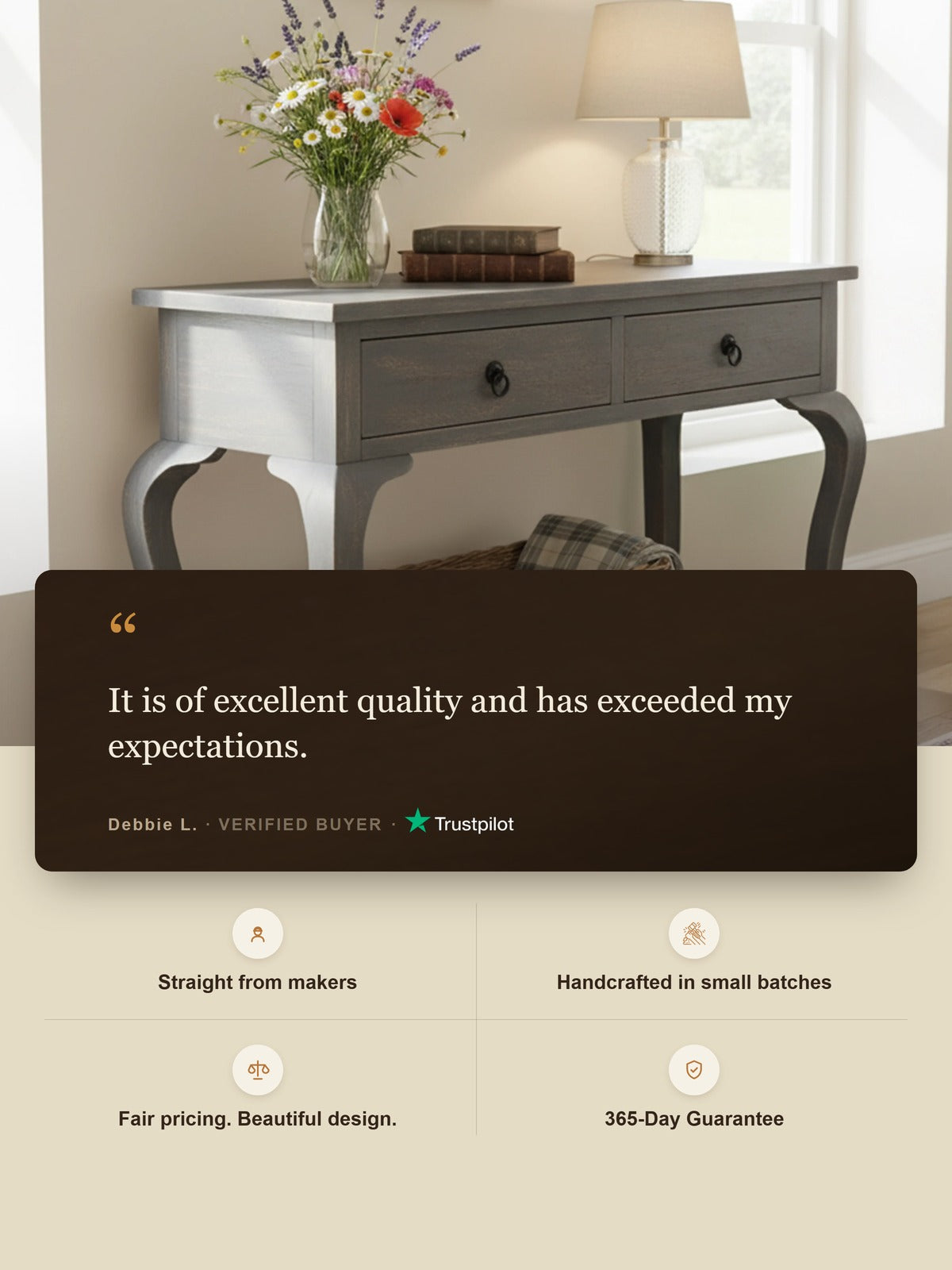 Rustic Haven Console Table - Grey