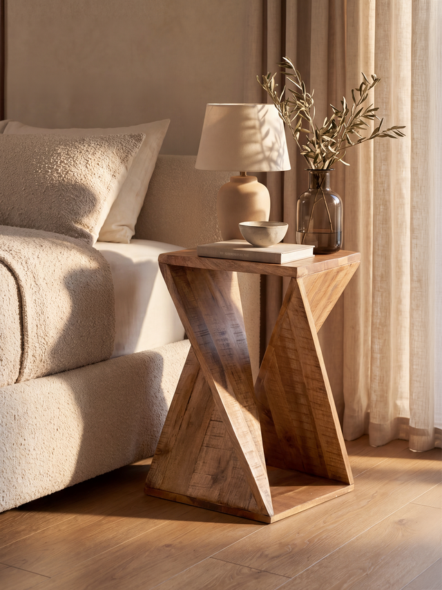 Fen Z-shaped Mango Wood Side Table