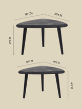 Cairo Wooden Nesting Coffee Tables - Black