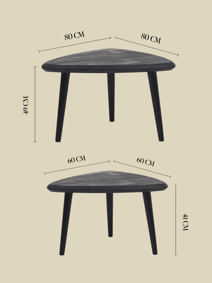 Cairo Wooden Nesting Coffee Tables - Black
