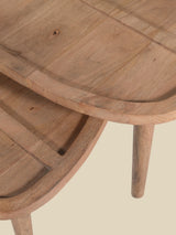Cairo Wooden Nesting Coffee Tables - Natural