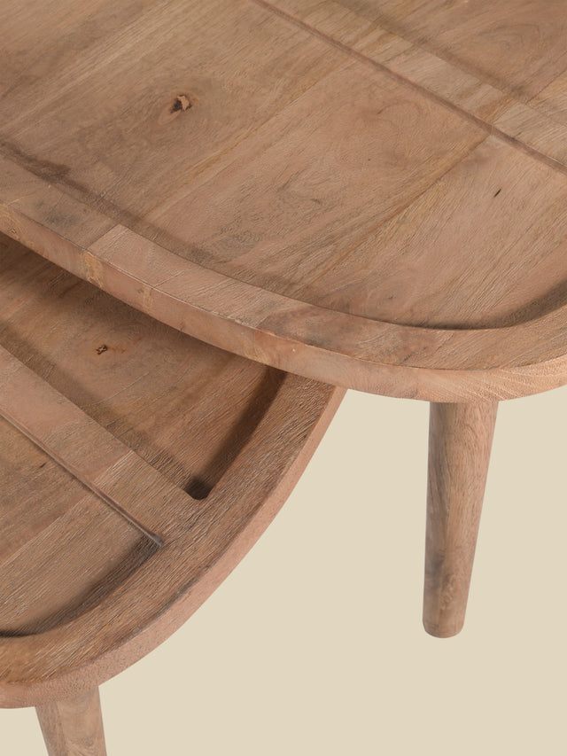 Cairo Wooden Nesting Coffee Tables - Natural
