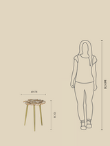 Damon Agate Side Table - Beige