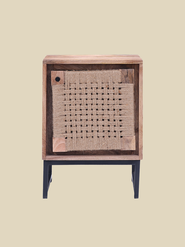 Rumana Mango Wood-Jute Side Table