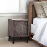 Thea Mandala Wooden Side Table