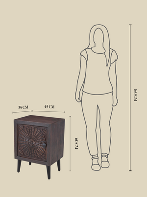 Zina Wooden Bedside Table