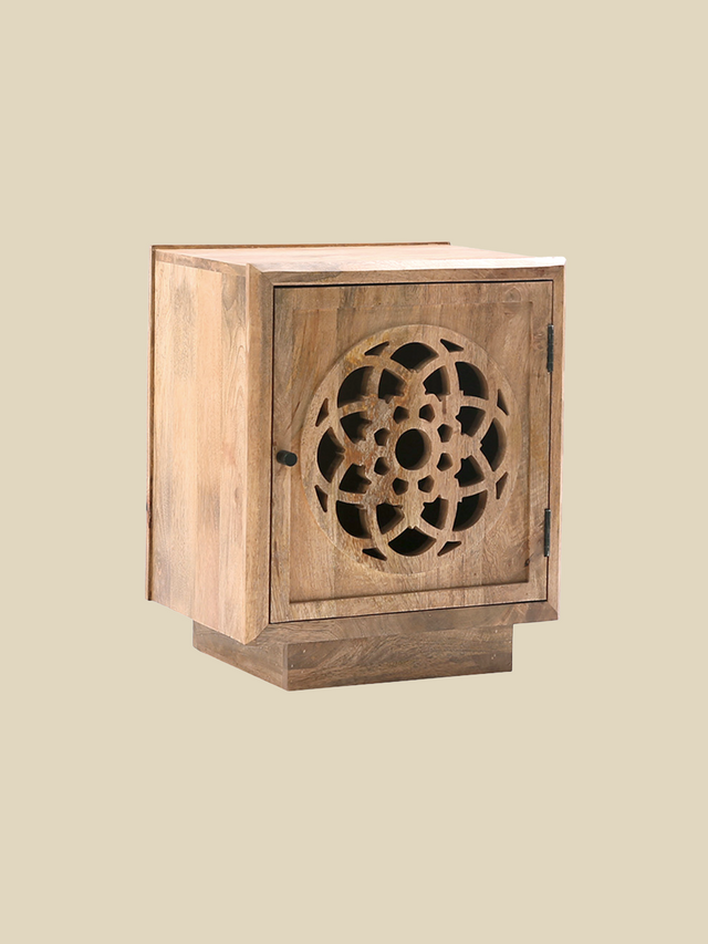 Harmony Mango Wood Bedside Table - Warm Wood