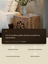 Harmony Mango Wood Bedside Table - Warm Wood