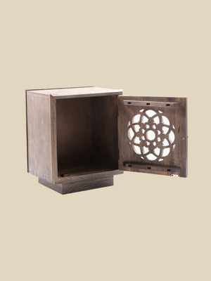 Harmony Mango Wood Bedside Table - Grey