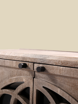 Harmony Mango Wood Bedside Table - Grey