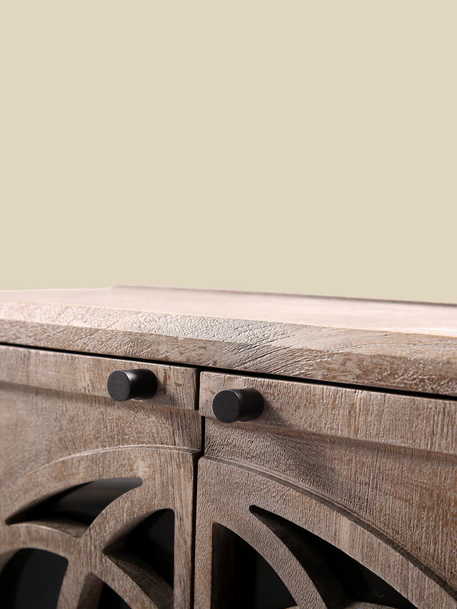 Harmony Mango Wood Bedside Table - Grey
