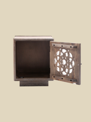 Harmony Mango Wood Bedside Table - Grey
