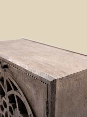 Harmony Mango Wood Bedside Table - Grey