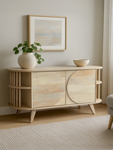 Sierra Two Door Wooden Sideboard - Light Wood