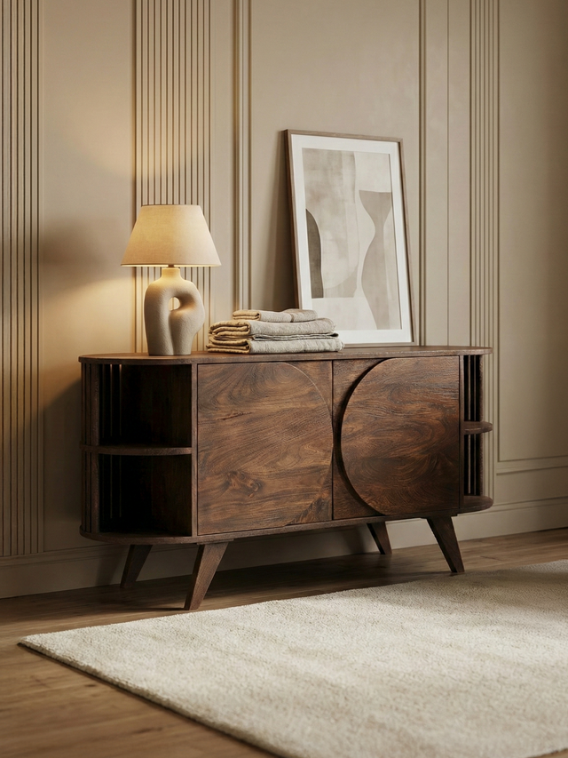 Sierra Two Door Wooden Cabinet - Brown