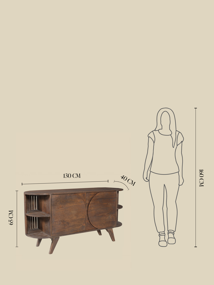 Sierra Two Door Wooden Sideboard - Dark Wood