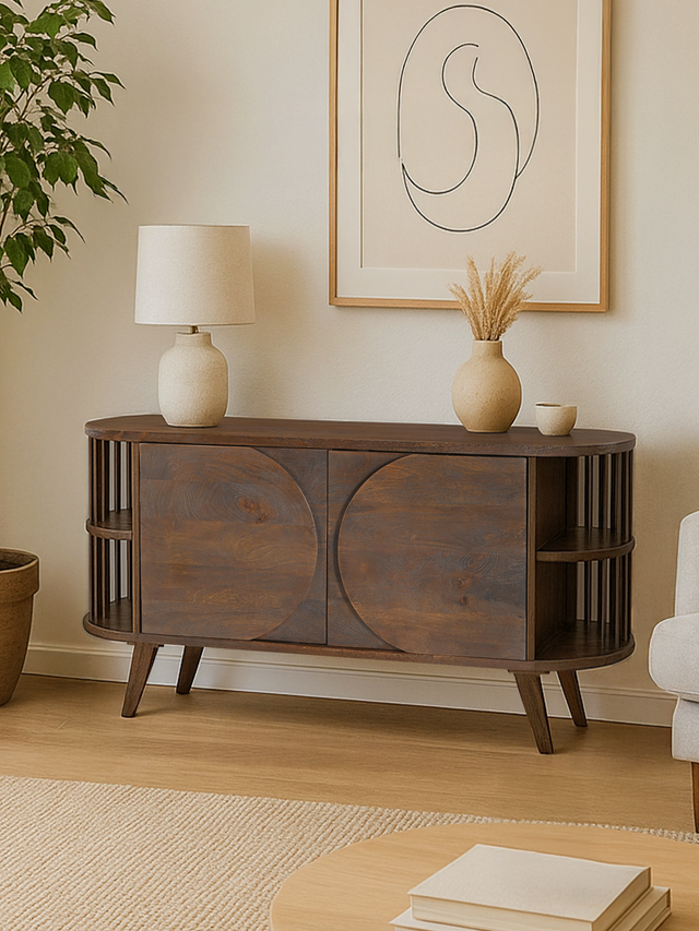 Sierra Two Door Wooden Cabinet - Brown