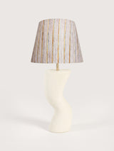 Baker Silk Lampshade with Sculptural Paper Mache Base