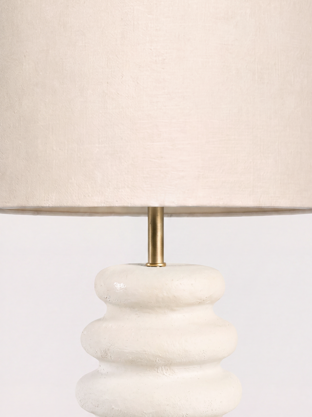 Becky Cotton Lampshade with Sora Paper Mache Base