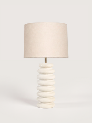 Becky Cotton Lampshade with Sora Paper Mache Base