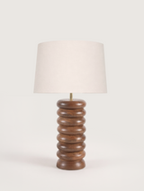 Bonita Cotton Lampshade with Sculptural Mango Wood Base