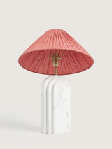Charlotte Raffia Lampshade with Geometric Marble Base