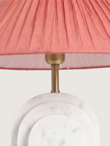 Charlotte Raffia Lampshade with Geometric Marble Base