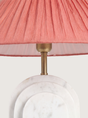 Charlotte Raffia Lampshade with Geometric Marble Base