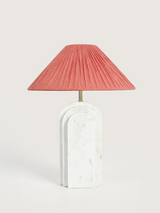 Charlotte Raffia Lampshade with Geometric Marble Base