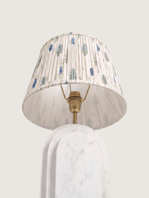 Clive Cotton Lampshade with Geometric Marble Base