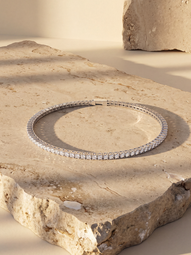 Celeste Lab Diamond Tennis Bracelet - Sterling Silver