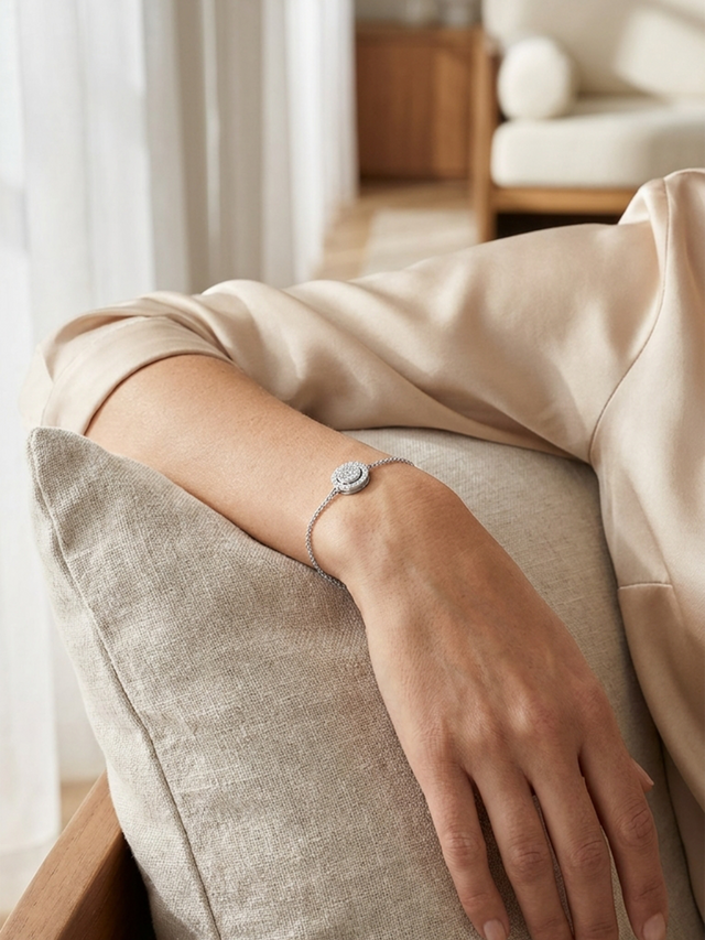 Orla Lab Diamond Circle Bracelet - Sterling Silver
