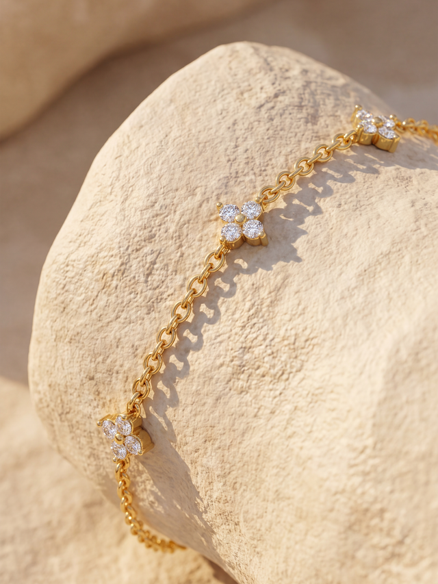 Aurelie Lab Diamond Bracelet - Yellow Gold Vermeil