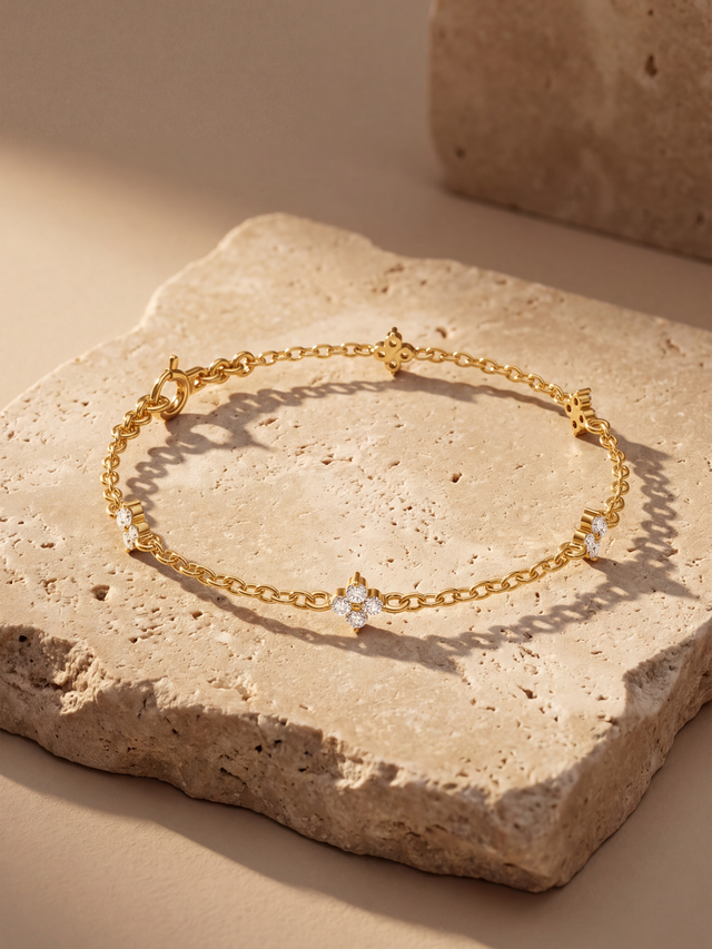 Aurelie Lab Diamond Bracelet - Yellow Gold Vermeil