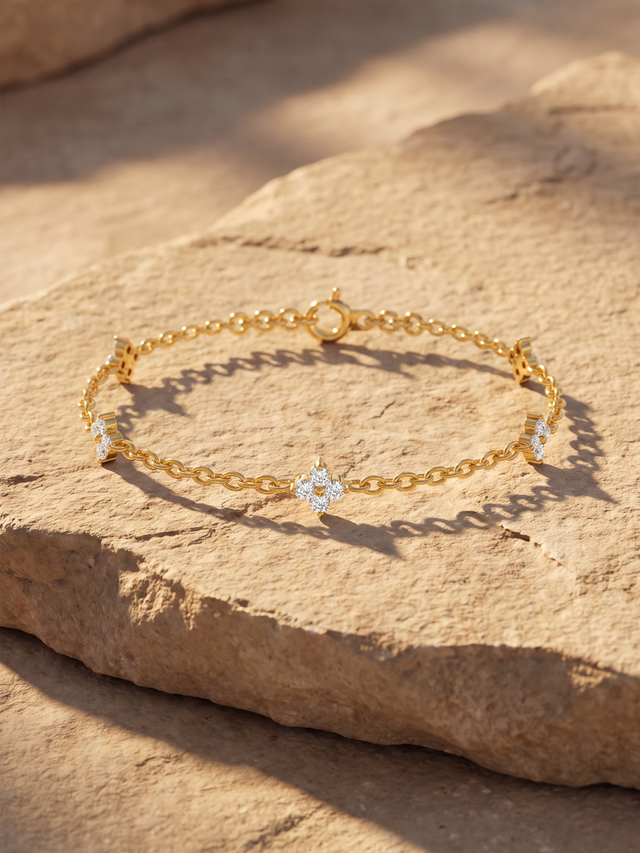Aurelie Lab Diamond Bracelet - Yellow Gold Vermeil