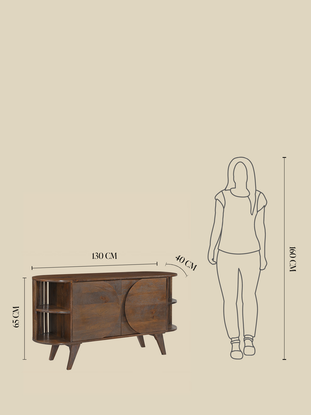 Sierra Two Door Wooden Cabinet - Brown