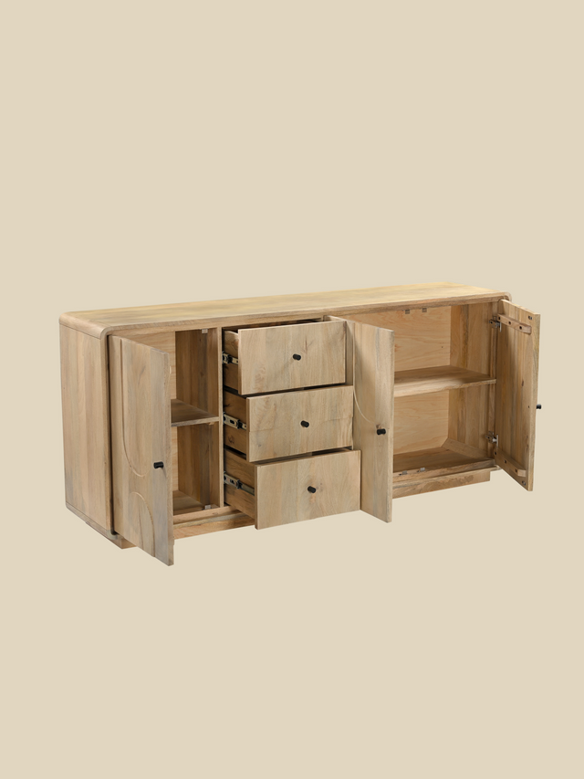 Luce Mango Wood Three Door Cabinet