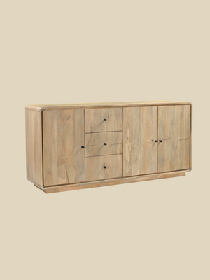 Luce Mango Wood Three Door Sideboard