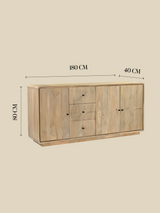 Luce Mango Wood Three Door Sideboard